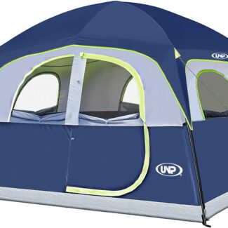 UNP Tents 6 Person Waterproof Windproof Easy Setup,Double Layer Family Camping Tent with 1 Mesh Door & 5 Large Mesh Windows -10'X9'X78in(H)
