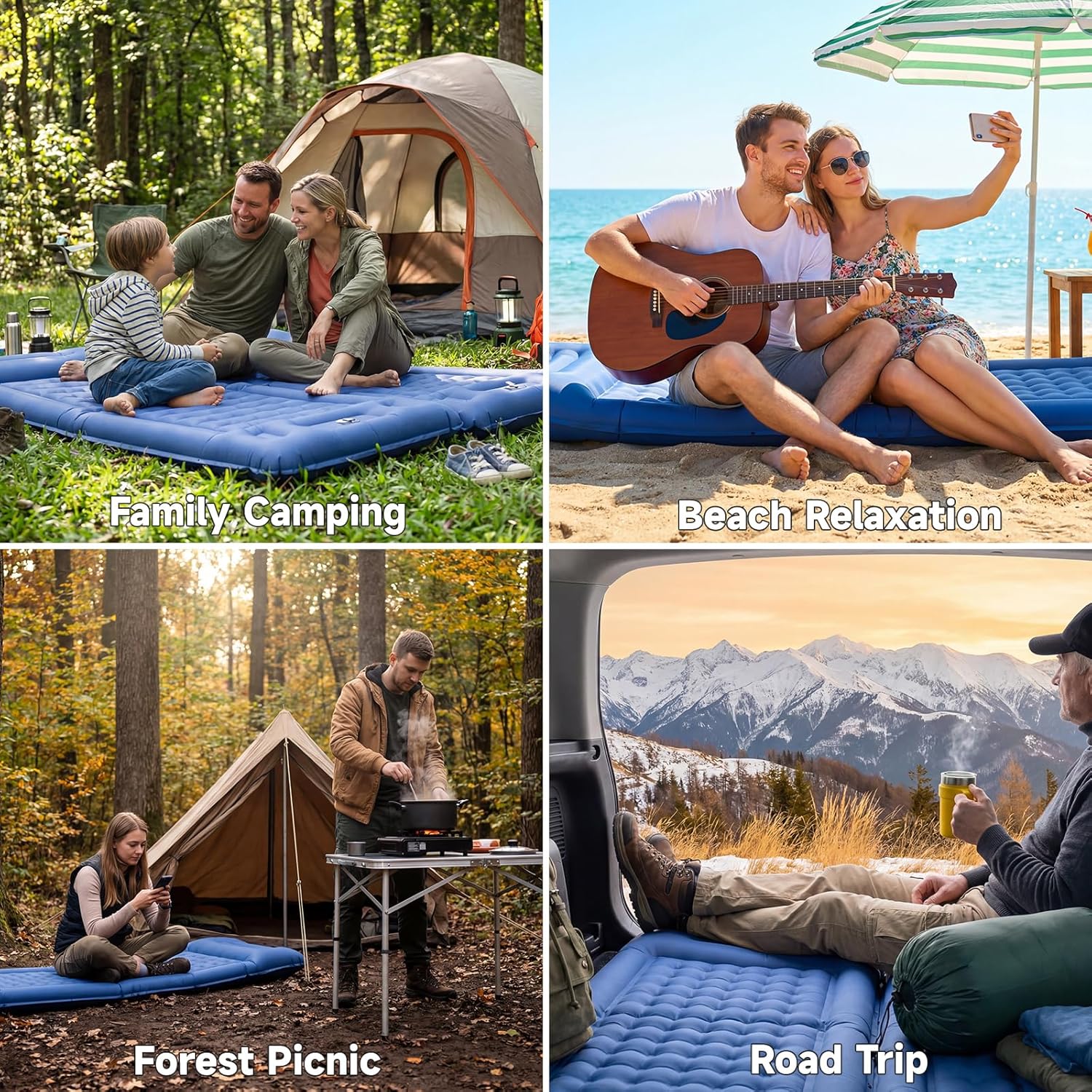 Camping Sleeping Pad, 5" Ultralight Inflatable Sleeping Mat with Pillow, Built-in Foot Pump Inflatable Sleeping Pads Compact for Camping Backpacking Hiking Traveling Tent - Image 8